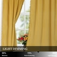 thumbnail image 5 of Velvet Curtains for Bedroom - Luxury Pom Pom Tasseled Room Darkening Drapes Thermal Insulated Privacy Rod Pocket Window Curtain Panels for Living Room Yellow W42" x L108", 5 of 7