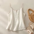 thumbnail image 2 of Garbnen Womens Linen Tank Tops Spaghetti Strap Sleeveless Camisole Tops for Women Summer Beach Travel Crew Neck Woman Tunic Tops, 2 of 7