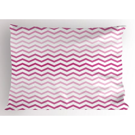 Light Pink Pillow Sham Chevron Zigzag Pattern With Twisted Parallel Light Pink Pillow Sham Chevron Zigzag Pattern With Twisted Parallel Lines In Vibrant Tones Graphic