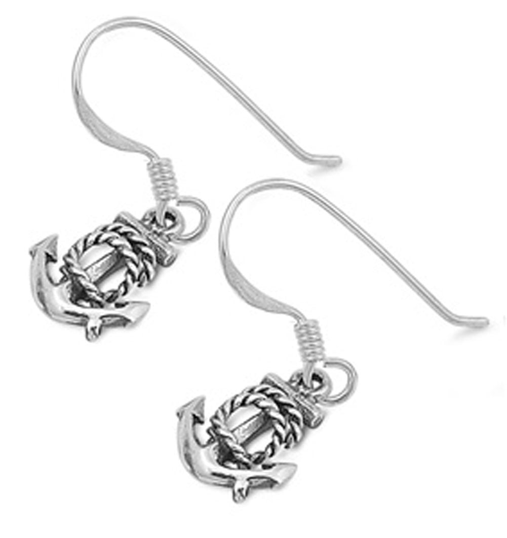 Anchor Earrings .925 Sterling Silver Jewelry Female Unisex