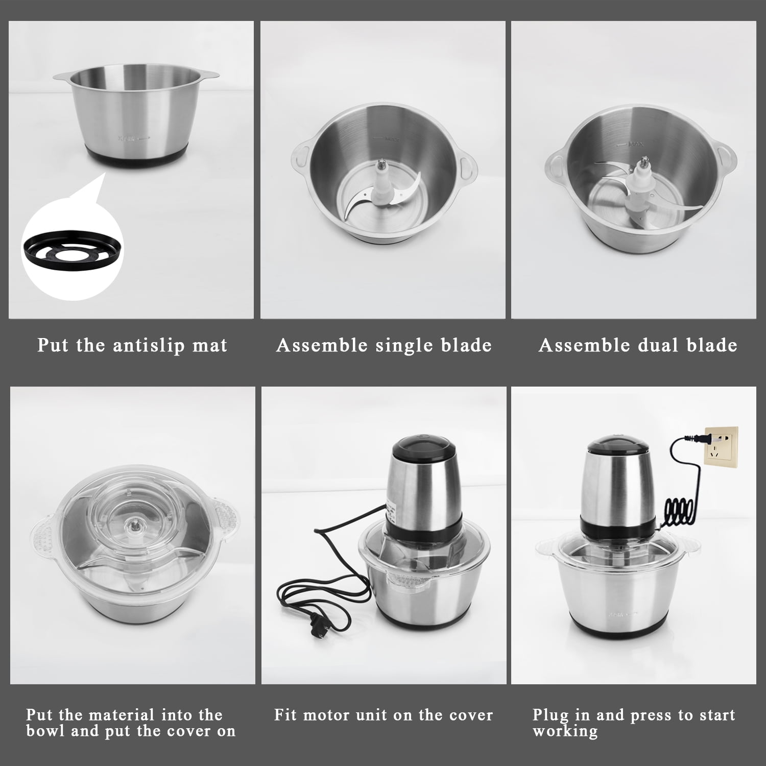 Zokop 2L Home Food Chopper Meat Grinder Meat Electric Blender Sausage Maker New Zokop 2L Home Food Chopper Meat Grinder Meat Electric Blender Sausage Maker New