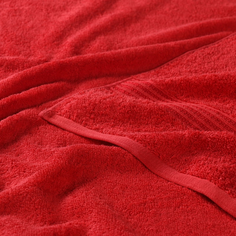 Superior Egyptian Cotton Absorbent Red Bath Towel Set of 2