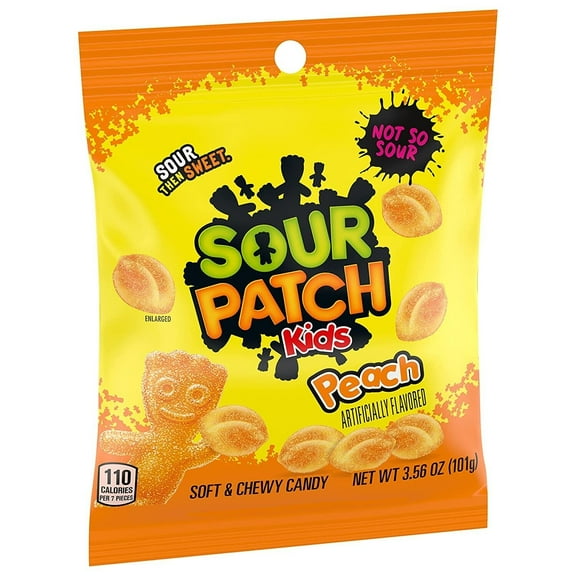 Sour Patch Kids Peaches - Chewy Gummy Candy - 4ct - 3.58oz Bag - FREE SHIPPING