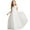 White, variant on Little Girls Straps A-Line Flower Girl Dresses V-neck Extra Long Dress Junior Bridesmaid Party Dress Tulle Prom