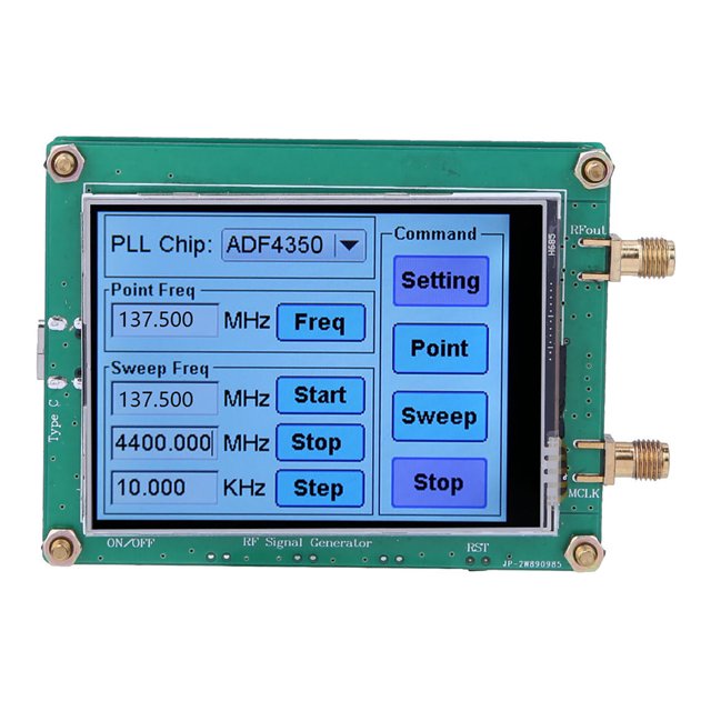 Générateur de Flux Plein Écran Tactile RF Sweep Frequency PC Control avec Câble de Données ADF4350/ ADF4351