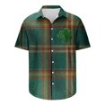 thumbnail image 4 of Blusa y camisa de manga corta con cuello vuelto para hombre, blusa de moda para el Día de San Patricio con estampado de manga corta y solapa., 4 of 4