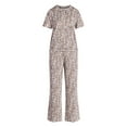 thumbnail image 3 of Joyspun Women's Dreamy Soft Collection Short Sleeve Sleep Top and Open Leg Pants Pajama Set, 2-Piece, Sizes XS-3X, 3 of 6