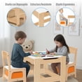 thumbnail image 4 of Kids House Mesa Montessori Nest, Set Infantil de en Madera de Abedul y MDF con 2 Sillas, Ideal para Niños Pequeños, Juego, Aprendizaje, Lectura, Diseño Compacto y Seguro 62x62 cm, 4 of 9