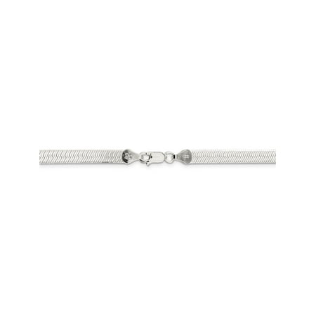 24 Inch Herringbone Chain Necklace - 5.25 mm 925 Sterling Silver Magic Herringbone Chain Necklace - 24 Inch