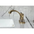 thumbnail image 4 of Kingston Brass KS4943KNL Convergent Two-Handle 3-Hole Deck Mount Widespread Bathroom Faucet with Knurled Handle and Brass Pop-Up in Antique Brass, 4 of 8