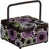 Square Sewing Basket, Modern Circle Print