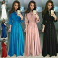 thumbnail image 5 of Robe Chemise Décontractée pour Femmes à Manches Longues, Boutonnée, Maxi, Soirée, Fête, 5 of 5