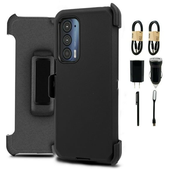 Value Pack ! for Motorola Edge 2021 Moto Edge 5G UW Phone Case 360° Cover Clip Kickstand Holster Hybrid Shock Bumper