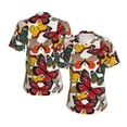 thumbnail image 3 of Yiaed Retro Floral Butterfly Print Women's T Shirt V-Neck Short Sleeve Shirt Casual Breathable Tee Summer Tops-3X-Large, 3 of 5