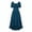 *Navy, variant on ClodeEU Women's Square Neck Puff Short Sleeve Waist Gathered Midi Dress,Elegant Casual Wedding Guest Dress Beige,Women's Plus L