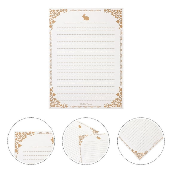WASHWEPE 50 Sheets Rectangular White Letter Paper for Writing Letters and Notes Stationery