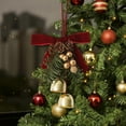 thumbnail image 5 of Festive Holiday Ornament With Branches & Plaid Ribbon Traditional Xmas Decoration For Home Wall And Door Hanging, 5 of 6