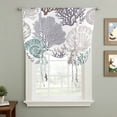 thumbnail image 2 of Coastal Coral Balloon Curtains for Living Room/French Door, Nautical Ocean Beach Conch Shells Starfish Tie Up Curtains 63 Inch Length Energy Saving Kitchen Curtains Shades for Windows 42"x63", 2 of 8
