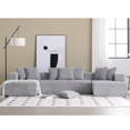 thumbnail image 5 of NEW ARRIVED! 133.45'' U-Shaped Modular Sectional Sofa Couch, Striped Corduroy Upholstered 4-Seater for Living Room, Gray, Versatile Free Combination, Spacious & Cozy, 5 of 12