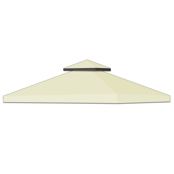 ALUVIERA 8'X8' Gazebo Sunshade 2-Tier Patio Pavilion Replacement Canopy(ECRU)