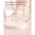 thumbnail image 4 of LUFF Rimless Reading Glasses for Women Blue Light Blocking Lightweight Metal Classic Computer Readers Anti Eyestrain, 4 of 6