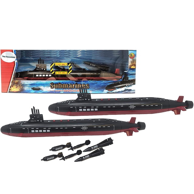 Toy Submarine Toy Essentials, negro marino, con sonido, 42 cm (paquete de 2)
