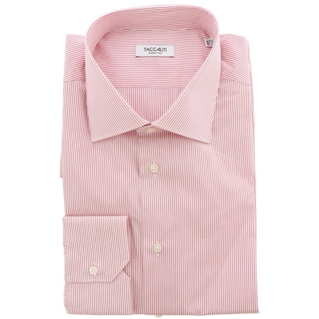 Taccaliti Chemise Habillée à Fines Rayures Rouges pour Homme - 39-15,5 (m)