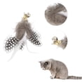 thumbnail image 3 of Reemplazo de varita de gato de 2 piezas de plumas de Unique Bargains para interacción con mascotas, accesorios de recarga de varita de gato para gatos de interior y exterior, negro, blanco, 3 of 7