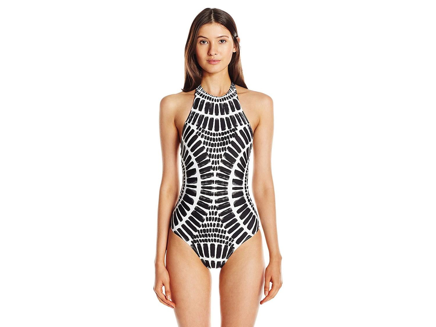 trina turk women's high neck halter one piece swimsuit