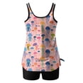thumbnail image 4 of Nrmvnmi Tankini Swimsuits for Women 2 Piece Bathing Suits Floral Prints Round Neck Swim Tank Top with Boy Shorts Modest Swimwear Mothers Day Gifts, 4 of 5