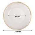 thumbnail image 2 of EASTIN 6 Pack 12” Gold Clear Acrylic Round Charger Plates With Beaded Rim Dinner Charger Plates, 2 of 11