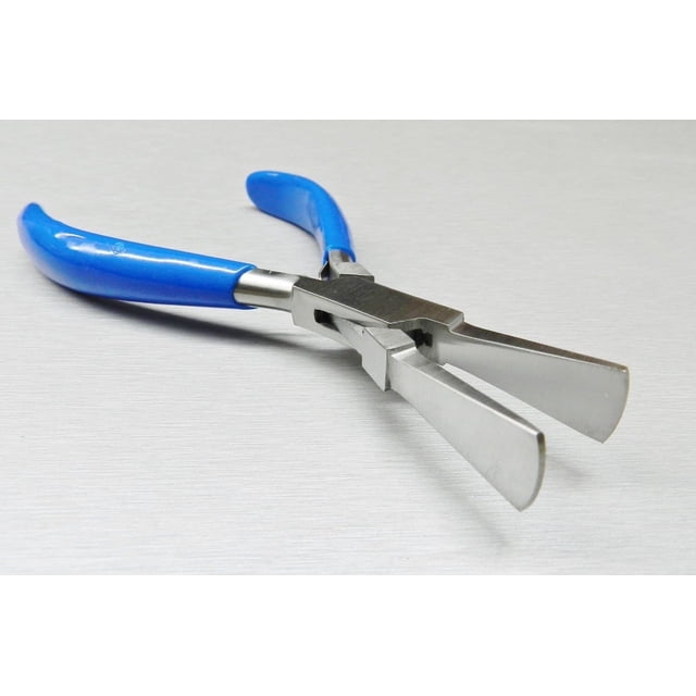 Pinzas JTS de pico de pato para metalistería, 16,5 cm, mordaza ancha