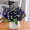 Purple, variant on 18 Heads Fake Roses Artificial Cemetery Flowers for Grave 14.57" , UV Resistant Fake Flower Bouquet Faux Silk Roses for Home Wedding Table Centerpiece Photography Props Spring Cemetery Decor