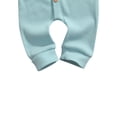 thumbnail image 6 of Qiylii Baby Solid Color Romper, Long Sleeve Single Breasted Hooded Bodysuit, 6 of 7