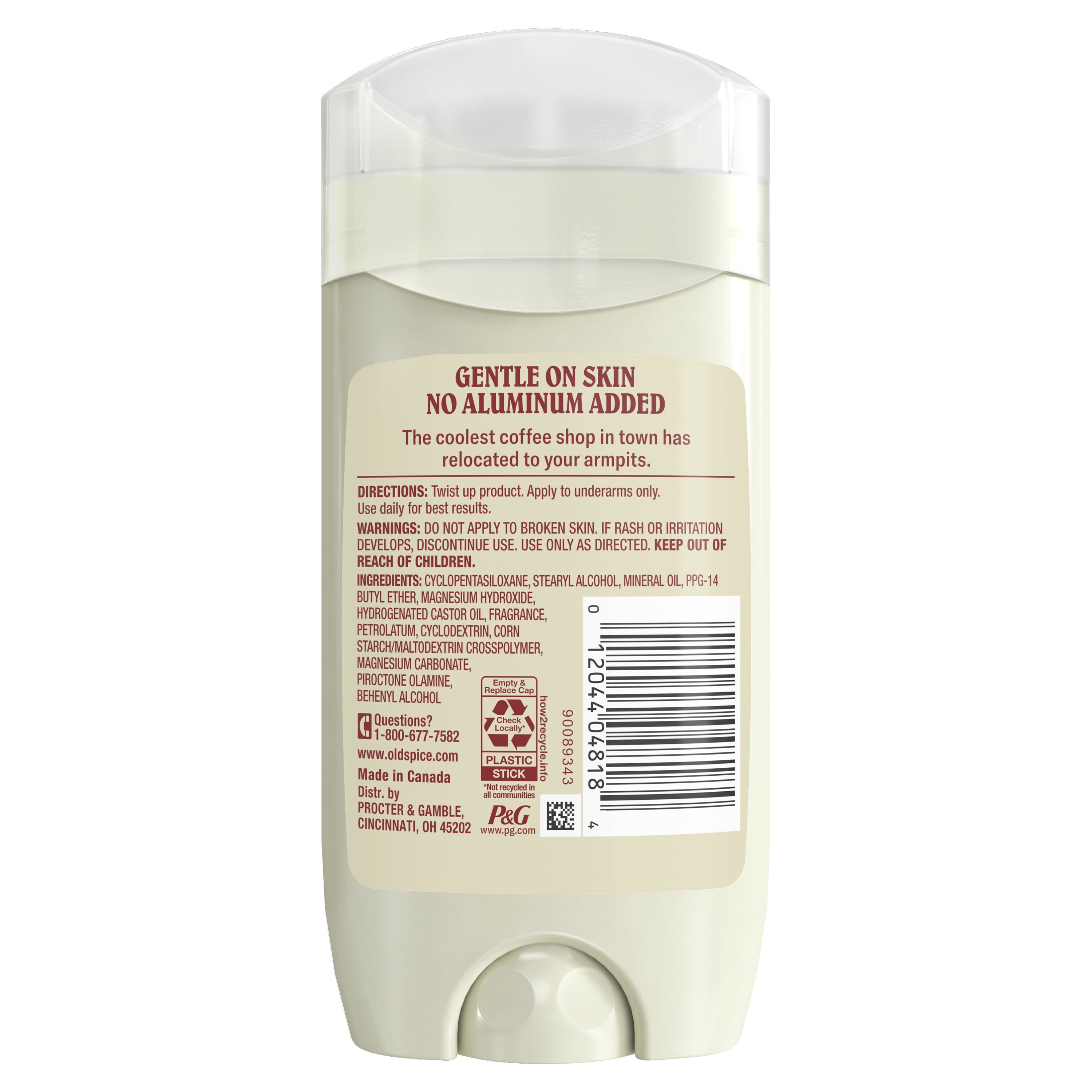 Old Spice Men's Deodorant Aluminum Free Coffee & Amber, 3.0 oz