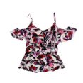 thumbnail image 2 of bar III Womens Cold Shoulder Wrap Blouse, Multicoloured, X-Large, 2 of 2