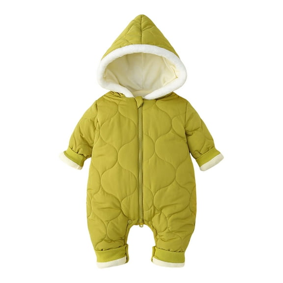 Kogui Winter Clothes Baby Boys Girls Snowsuits Hoodie Jumpsuit Winter Warm Padded Thick Coat Outfit Size 12 18 Months (Green,12-18 Months)