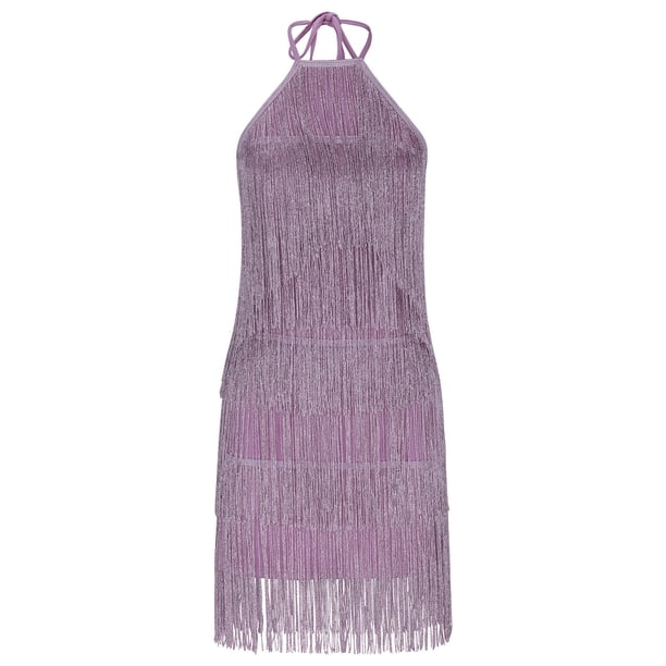 Meichang Halter Neck Fringe Dresses for Women Sleeveless Glitter Evening  Dresses Mini Dresses Trendy Slim Fit Prom Cocktail Formal Party Gowns  Tassel Dresses - Walmart.ca