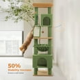 thumbnail image 4 of Pefilos 71" Large Cat Tree Tower for Indoor Cats, Multi-Level Cat Tree House with Padded Perches, Scratcher, Hammock, 2 Cozy Cat Condos and Scratching Posts, Green, 4 of 7