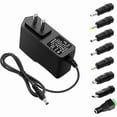 thumbnail image 1 of wonima11 5V 2A Power Supply Adapter Charger 5 Volt 10W AC 100-240V 50-60Hz Replacement Power Cord 2000mA 1500mA 1A with 8 Tips for Security Camera Baby Monitor Digital Photo Frame TV Box LED Light, 1 of 1