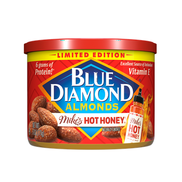 Blue Diamond Almond, Mikes Hot Honey Almonds Flavored Snack Nuts, 6 oz. Resealable Can