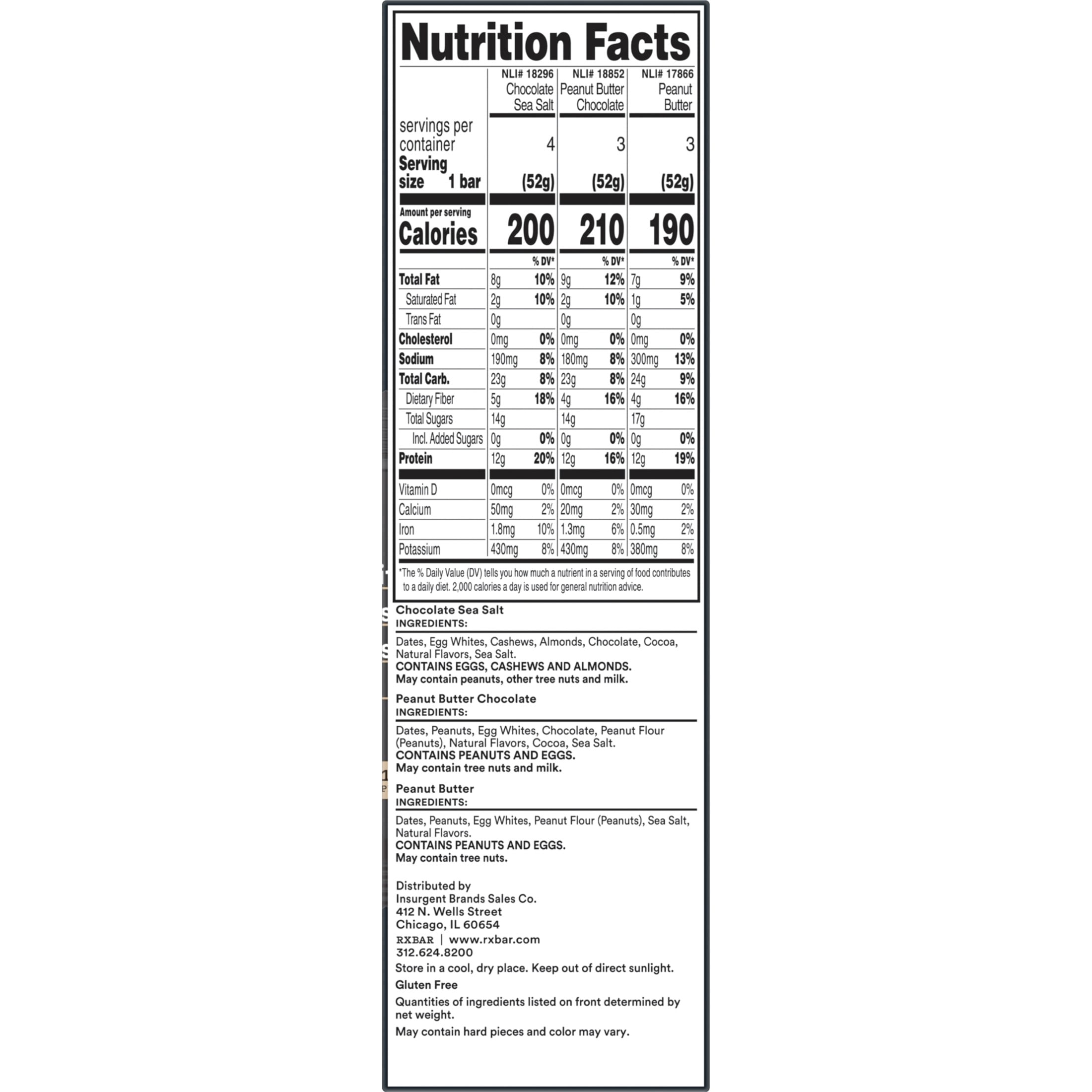 (6 pack) RXBAR, Variety Pack Protein Bars, 10 Count