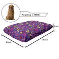 thumbnail image 2 of Emoticon Pet Bed, Nineties Comic Book Style for Women with Cosmetics Stars Lips Hearts on Purple, Resistant Pad for Dogs and Cats Cushion with Removable Cover, 24" x 39", Multicolor, by Ambesonne, 2 of 4