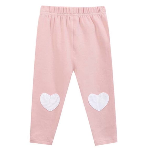 FSYBOA Girls Cotton Leggings Size 6T, Cute Stretch Elastic Waist Casual Fall Bottoms Pink
