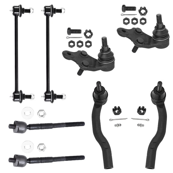 Detroit Axle - Front 8pc Suspension Kit for 07-11 Toyota Camry, Stabilizer Sway Bars Outer Inner Tie Rods Lower Ball Joints 2007 2008 2009 2010 2011 Replacement