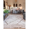 thumbnail image 4 of Hauteloom Mahsa Living Room, Bedroom Area Rug - Bohemian Farmhouse Moroccan Trellis - Cream, Brown - 5'3" x 7', 4 of 18