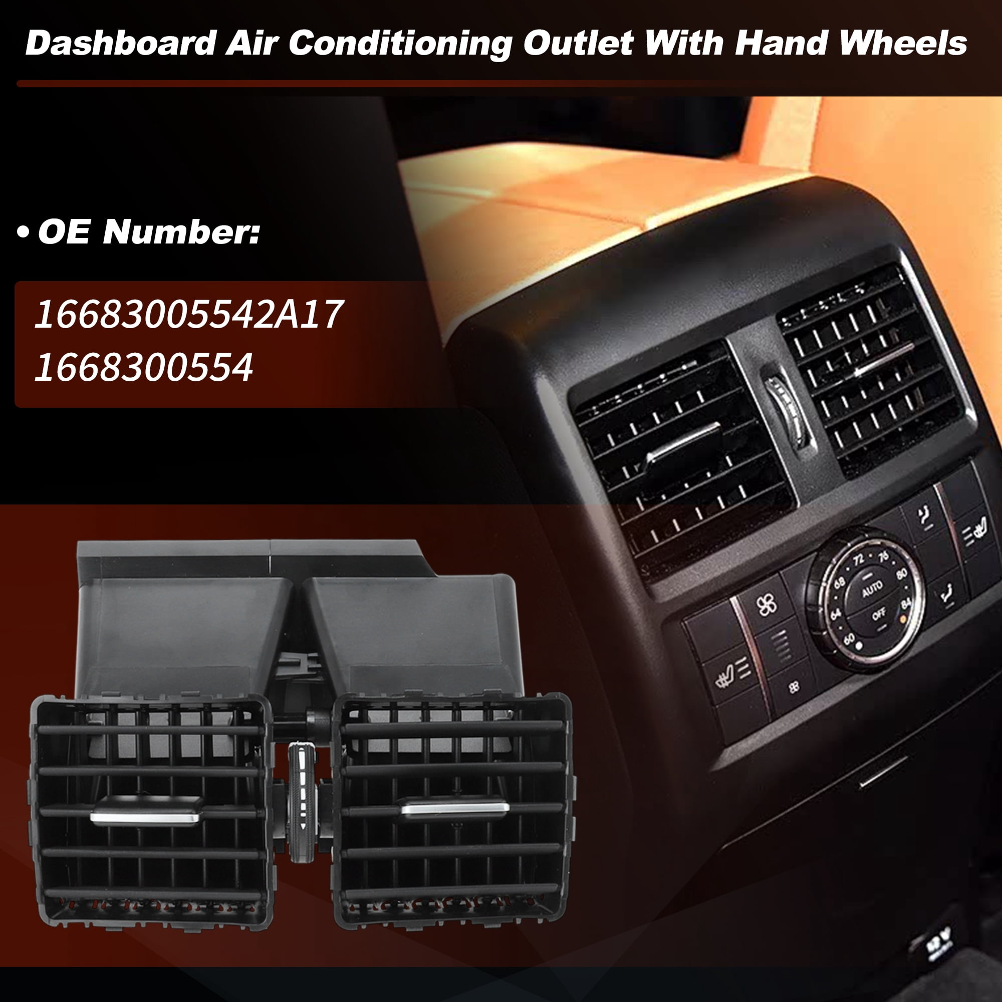 Unique Bargains Rear Console A/C Outlet 1668300554 for Mercedes-Benz GL350 10-16