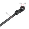 thumbnail image 2 of 8 Inches Mount Head Cable Zip Ties Screw Hole Nylon Black 120 Pack, 2 of 5