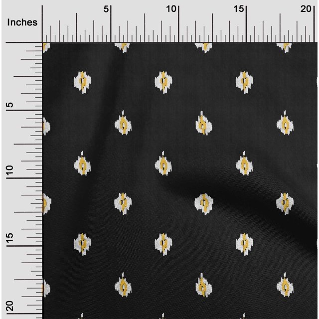 oneOone Organic Cotton Poplin Twill Fabric Abstract Ikat Printed Fabric 1 Yard 42 Inch Wide