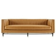 thumbnail image 5 of Modway Devote Channel Tufted Vegan Leather Sofa in Tan, 5 of 8